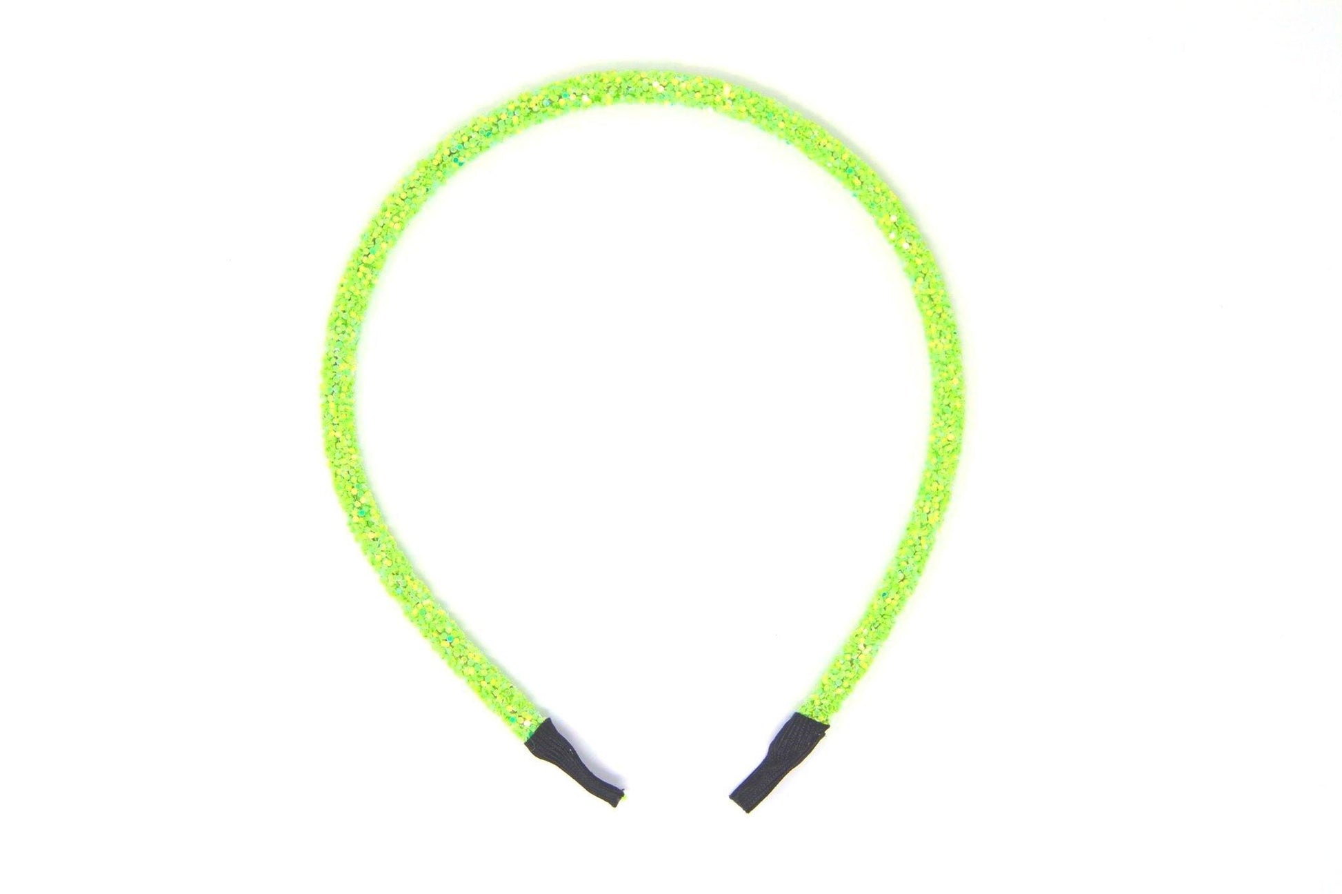 Lime Green Chunky Glitter Headbands 5.5"