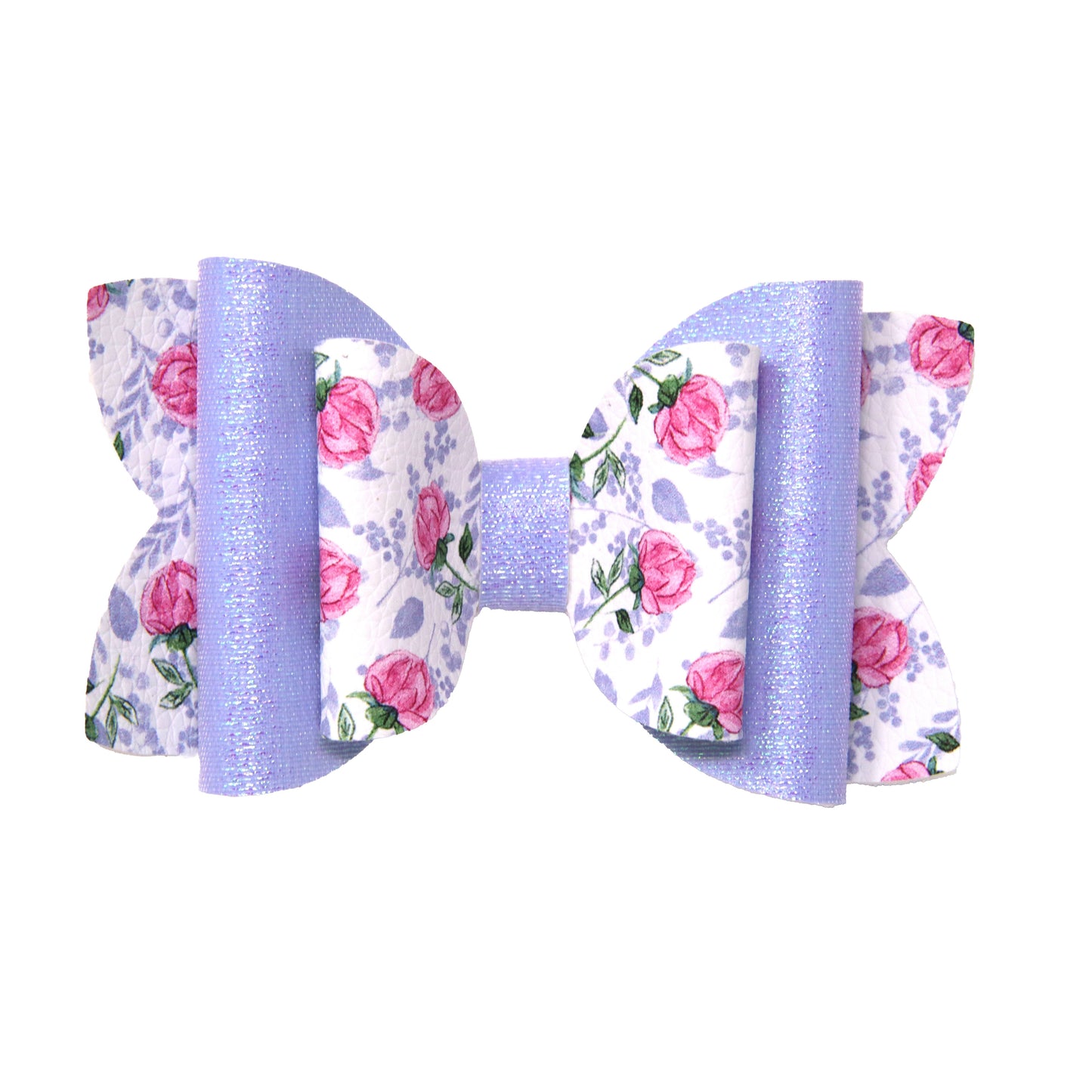 Pink Roses Double Diva Bow 4"