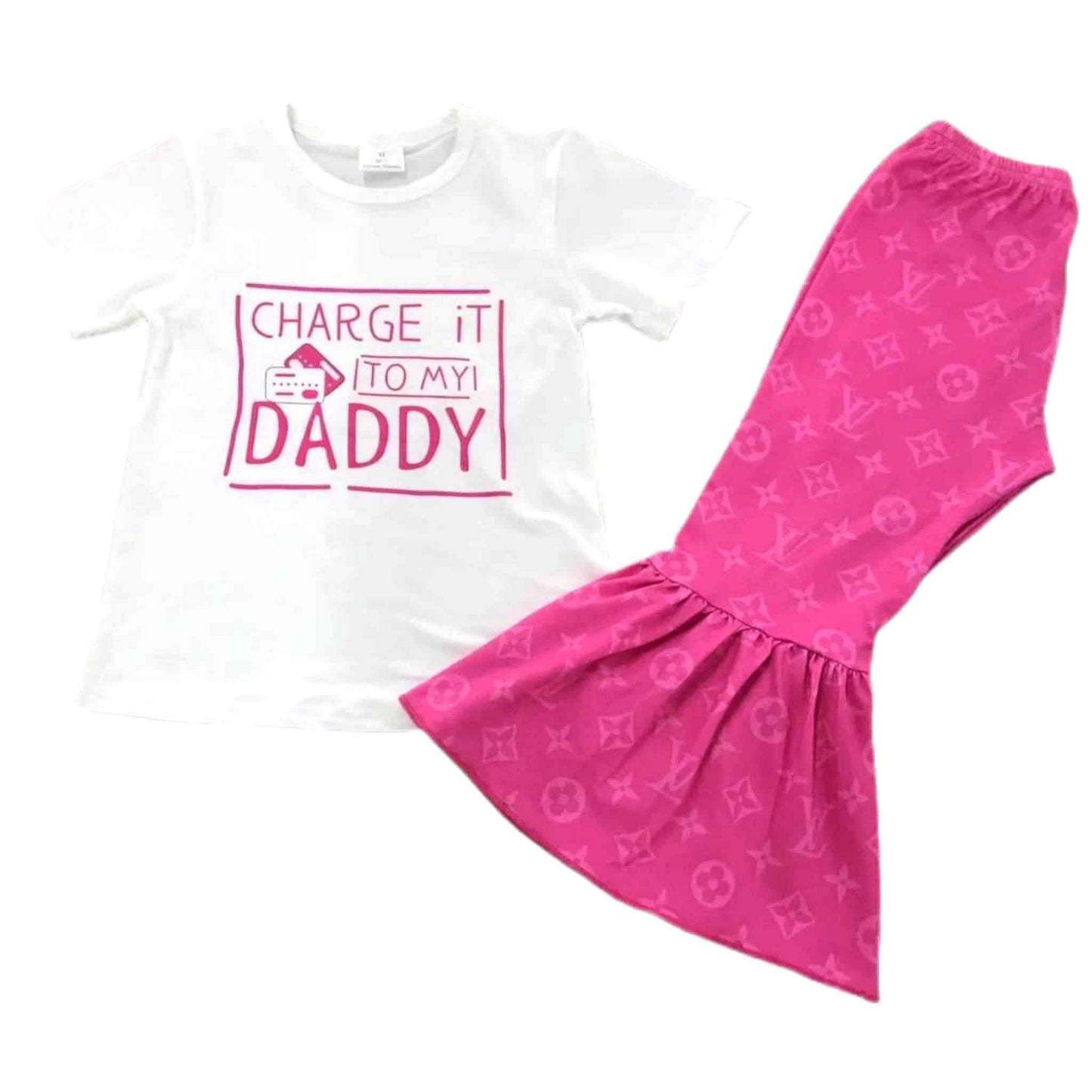 Charge It To My Daddy Bell-bottom Pants Set