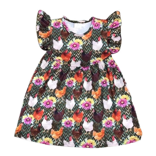Floral Chickens Pearl Dress