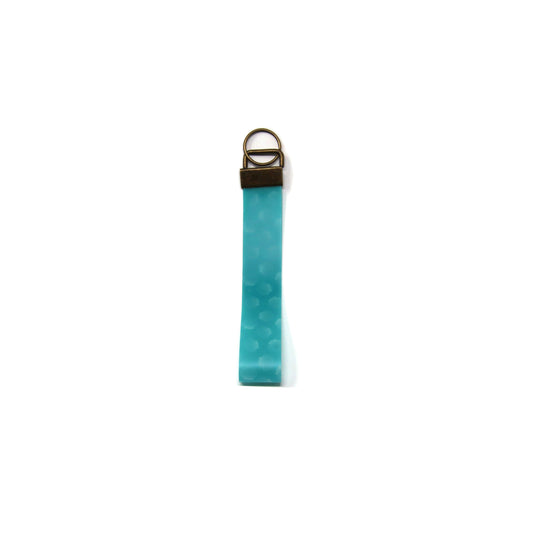 6 inch Teal Seashells Jelly Wristlet Key Chain