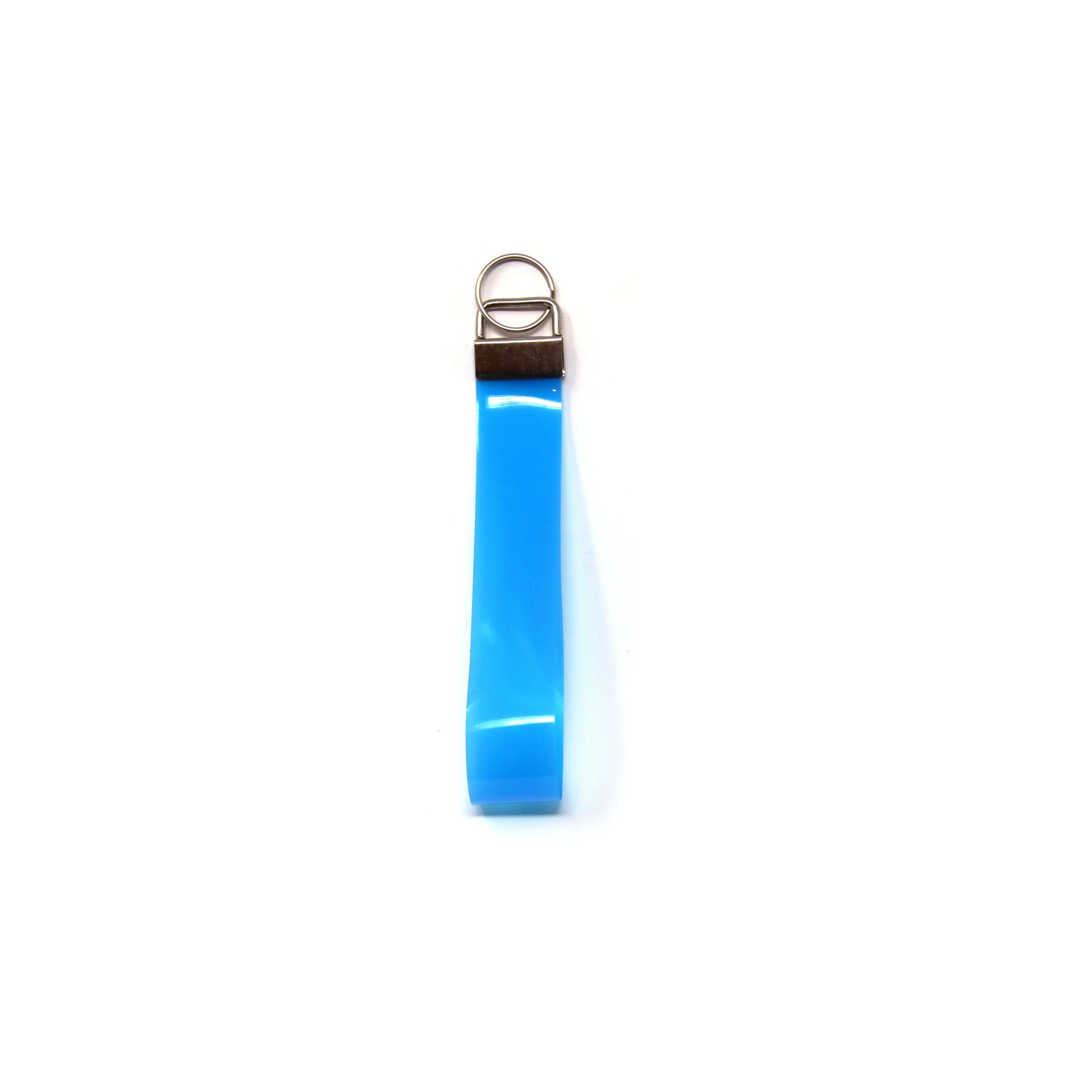 6 inch Translucent Blue Jelly Wristlet Key Chain