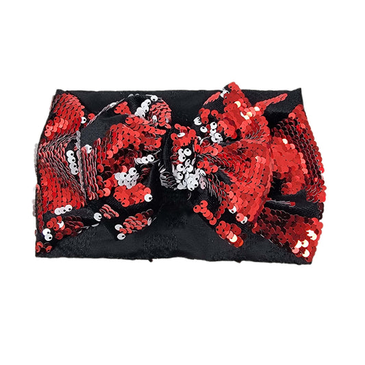 Ruby Color-change Sequin Fabric Bow Headwrap