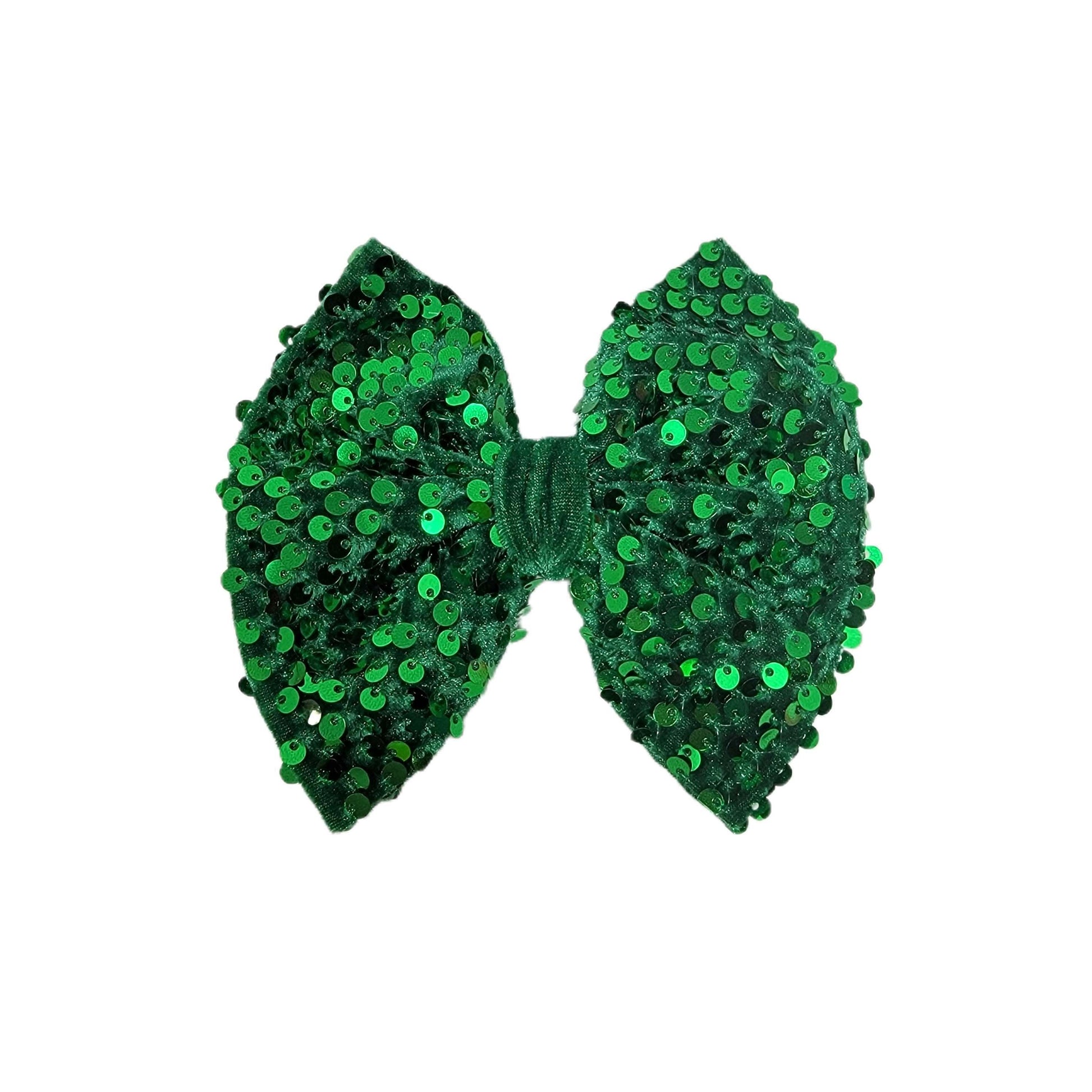 Emerald Sequin Fabric Bow