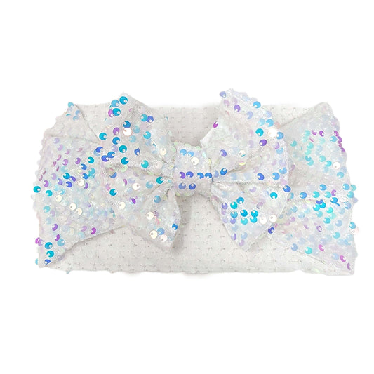 Opal Sequin Fabric Bow Headwrap
