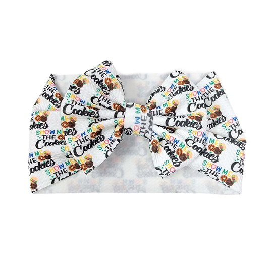 Show Me The Cookies Fabric Bow Headwrap