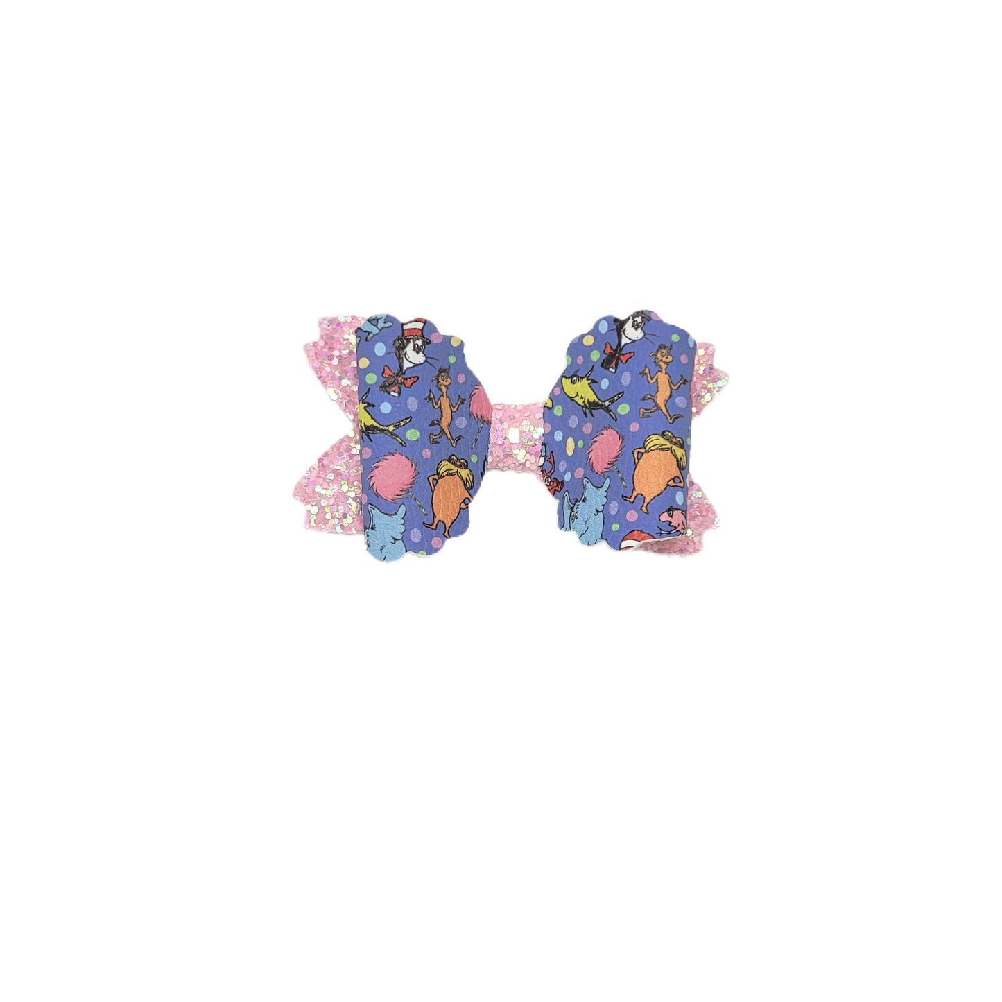 Blue Doctor Toss Scalloped Daisy Bow 4"