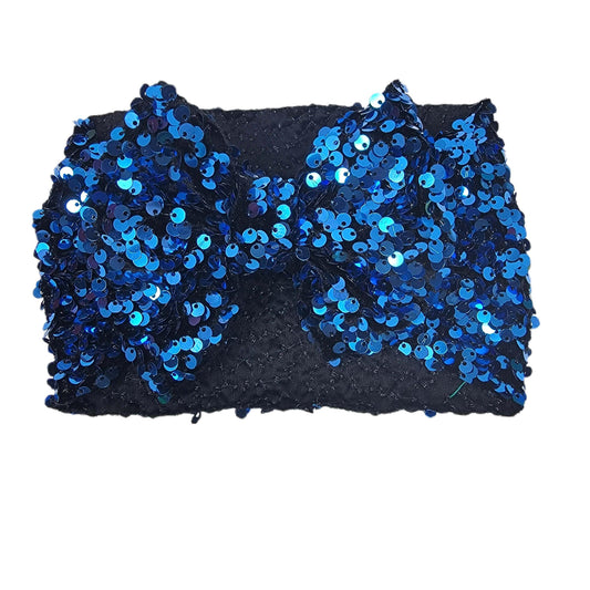 Kayanite Sequin Fabric Bow Headwrap - Waterfall Wishes