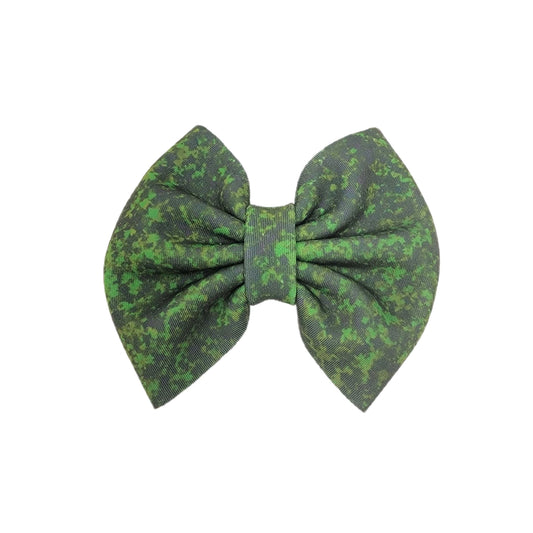 Green Faux Glitter Puffy Fabric Bow