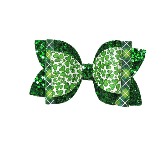 Lucky Day Dressed-up Double Diva Bow 5"