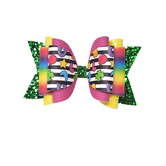 Lucky Charms Stripes Dressed-up Franchi Abby Bow 5"