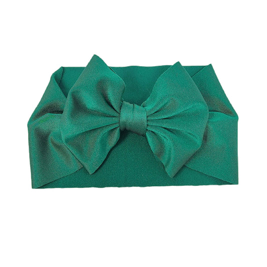 Emerald Spandex Fabric Bow Headwrap