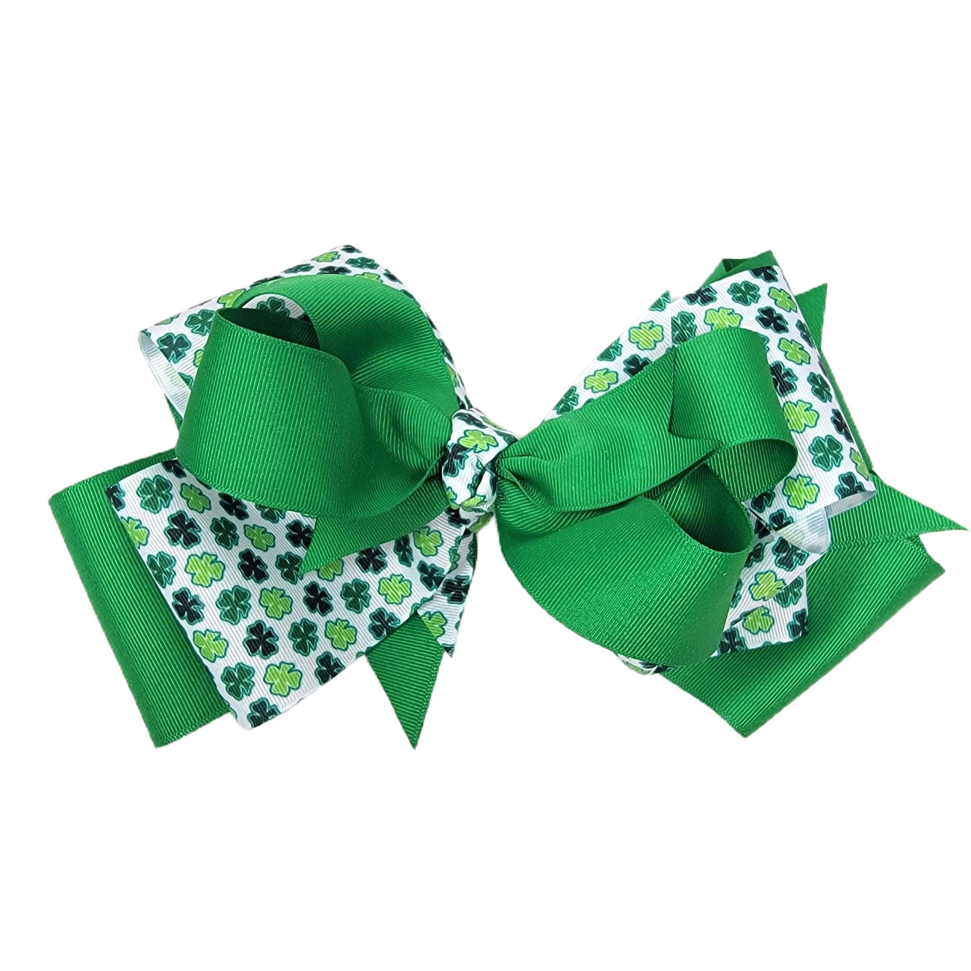 Clovers Triple Grand Ribbon Bow 10" - Waterfall Wishes