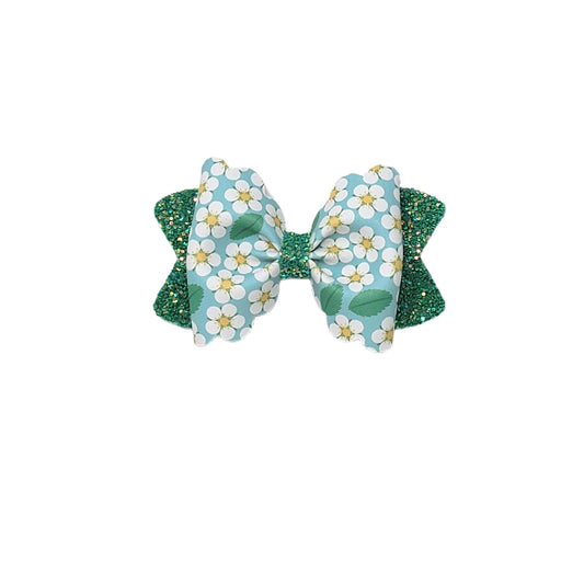 Daisies Scalloped Pinch Bow 4"
