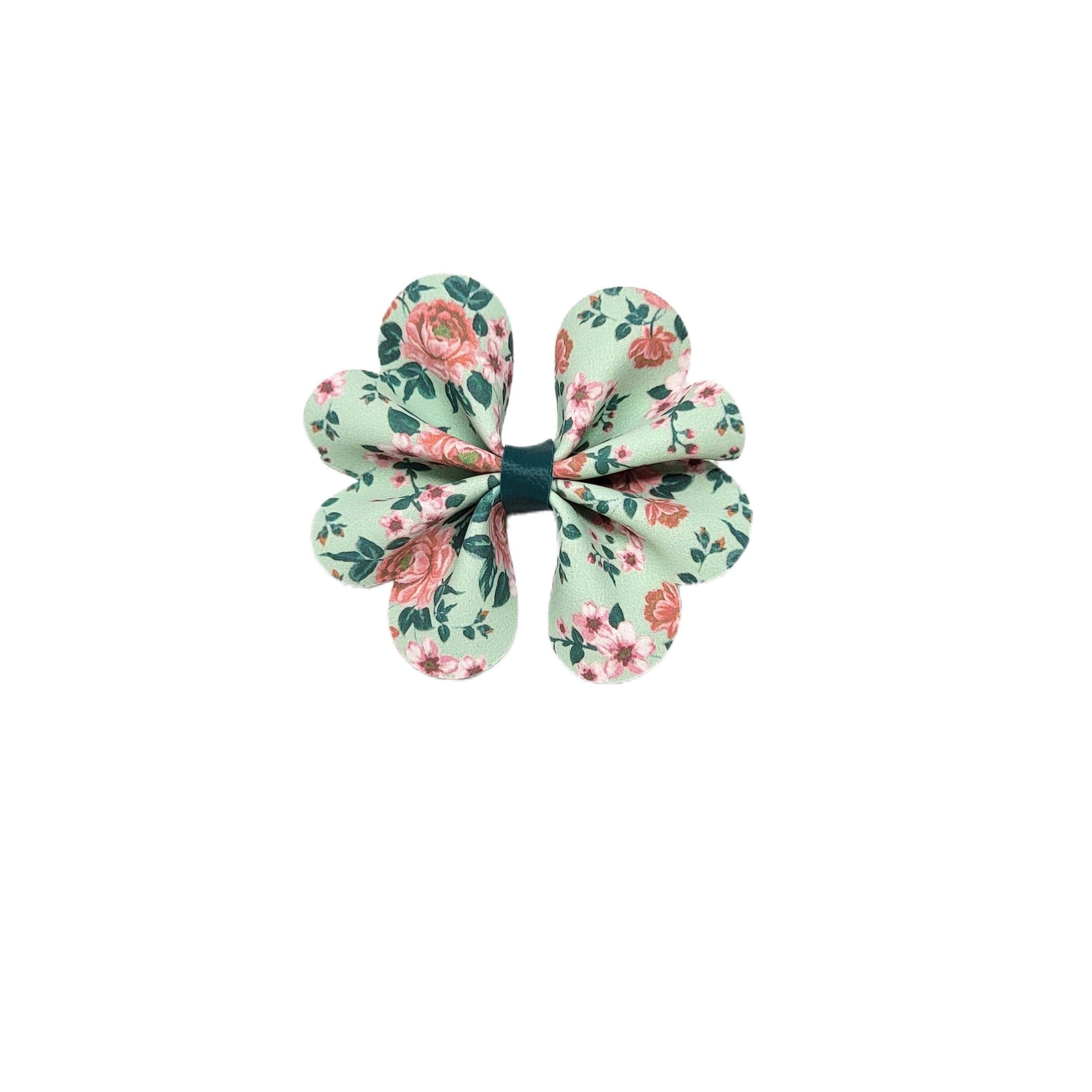 Roses on Mint Catalina Bow 3"