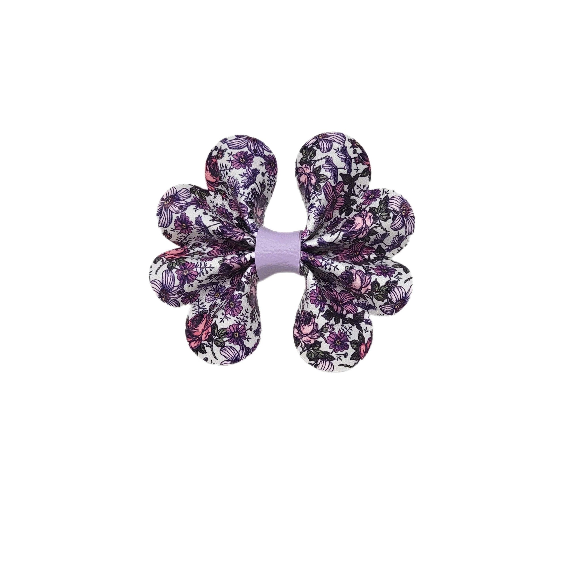 Purple Floral Catalina Bow 3"