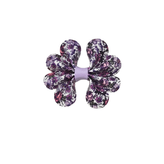 Purple Floral Catalina Bow 3"