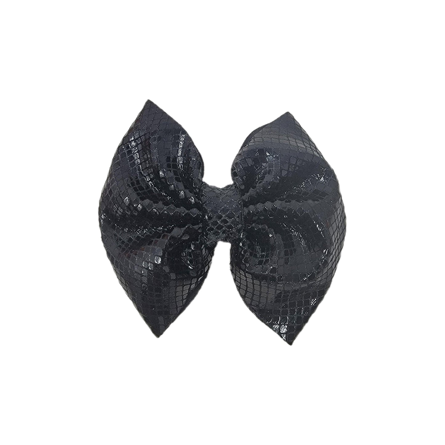 Black Velvet Snakeskin Fabric Bow