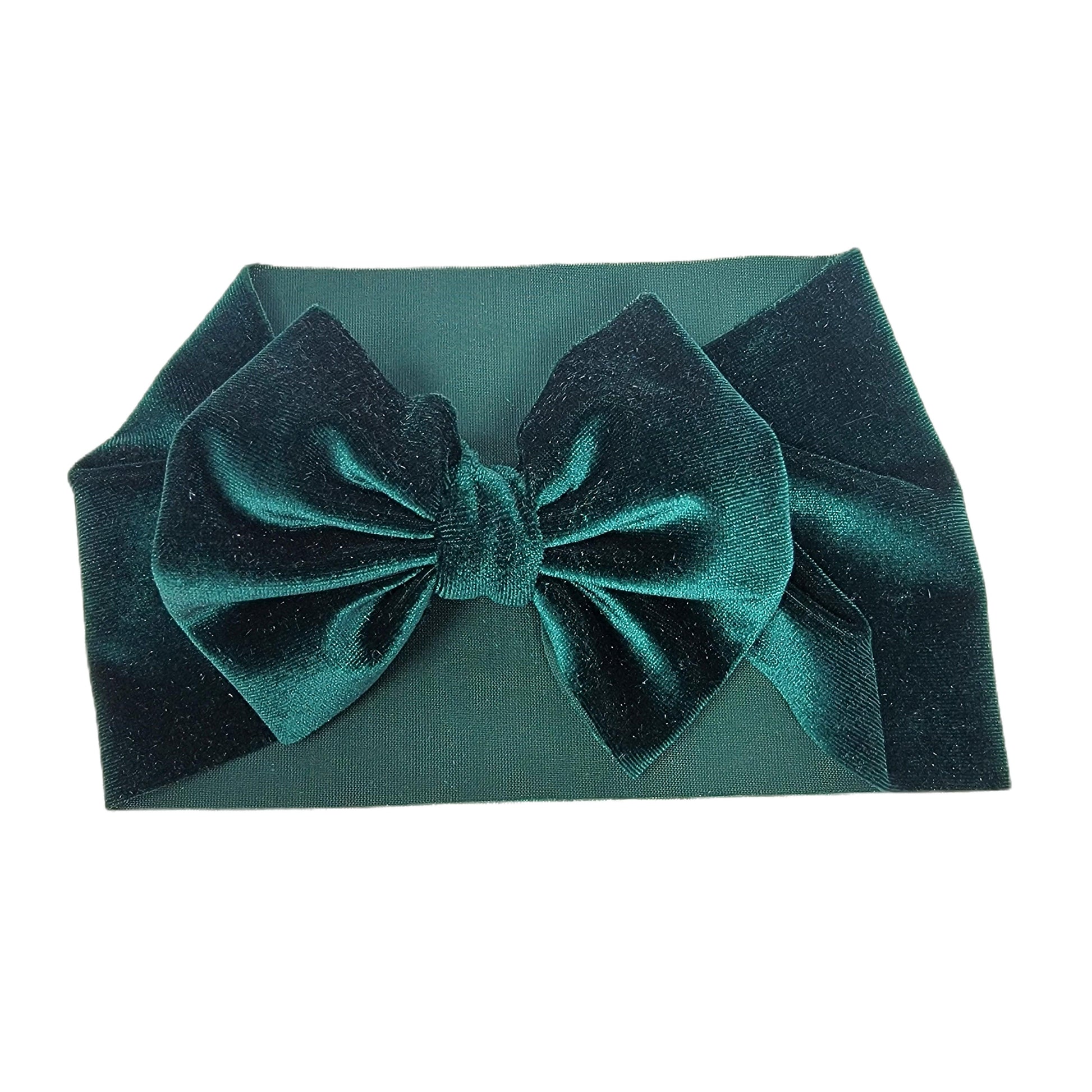 Hunter Green Velvet Fabric Headwrap