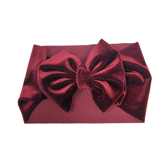 Burgundy Velvet Fabric Headwrap