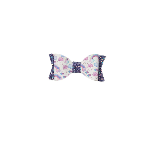 Watercolor Clouds & Rainbows Claire Bow 2.75" (pair)