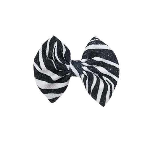 Zebra Stripe Fabric Bow