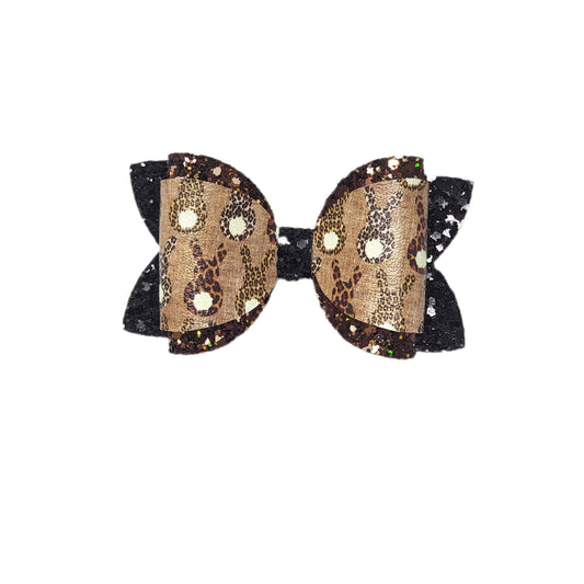 Leopard Bunny Dressed-up Diva Bow 4"