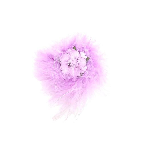 Floral Clip with Marabou