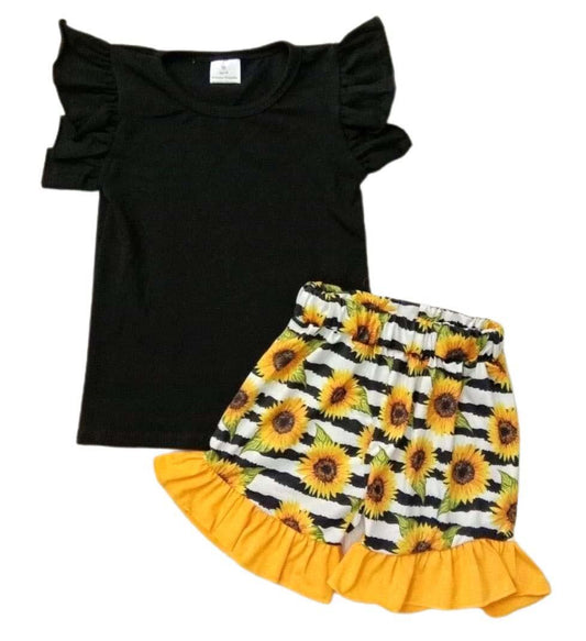 Sunflower Stripes Shorts Set