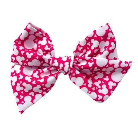 Hot Pink Mouse Club Dainty Fabric Bow 4"