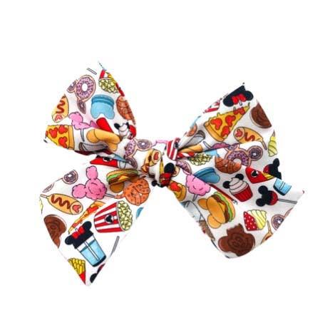 Just Here for the Snacks Dainty Fabric Bow 4"