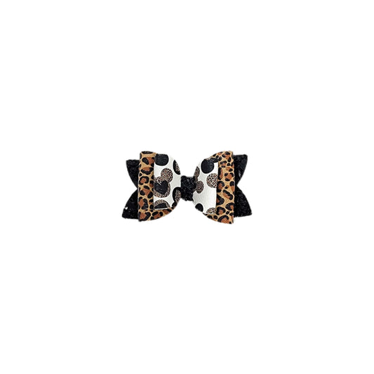 Leopard Mouse Double Diva Bow 2" (pair)