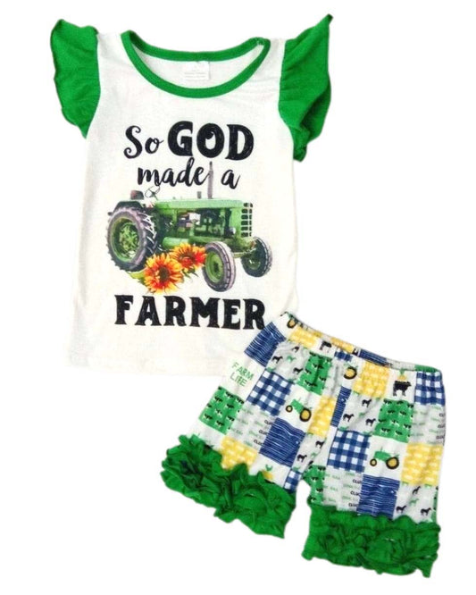 So God Made a Farmer Shorts Set