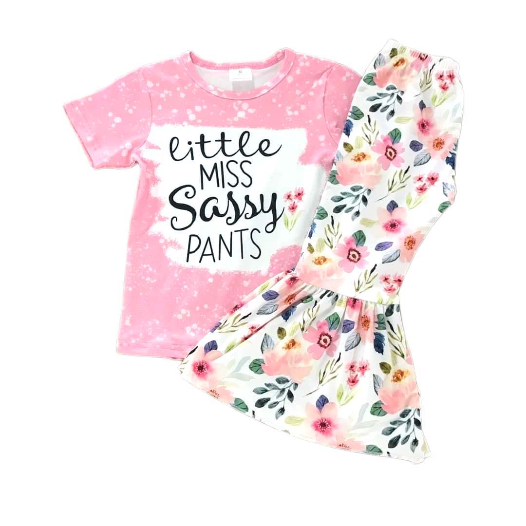 Little Miss Sassy Pants Bell-bottom Pants Set