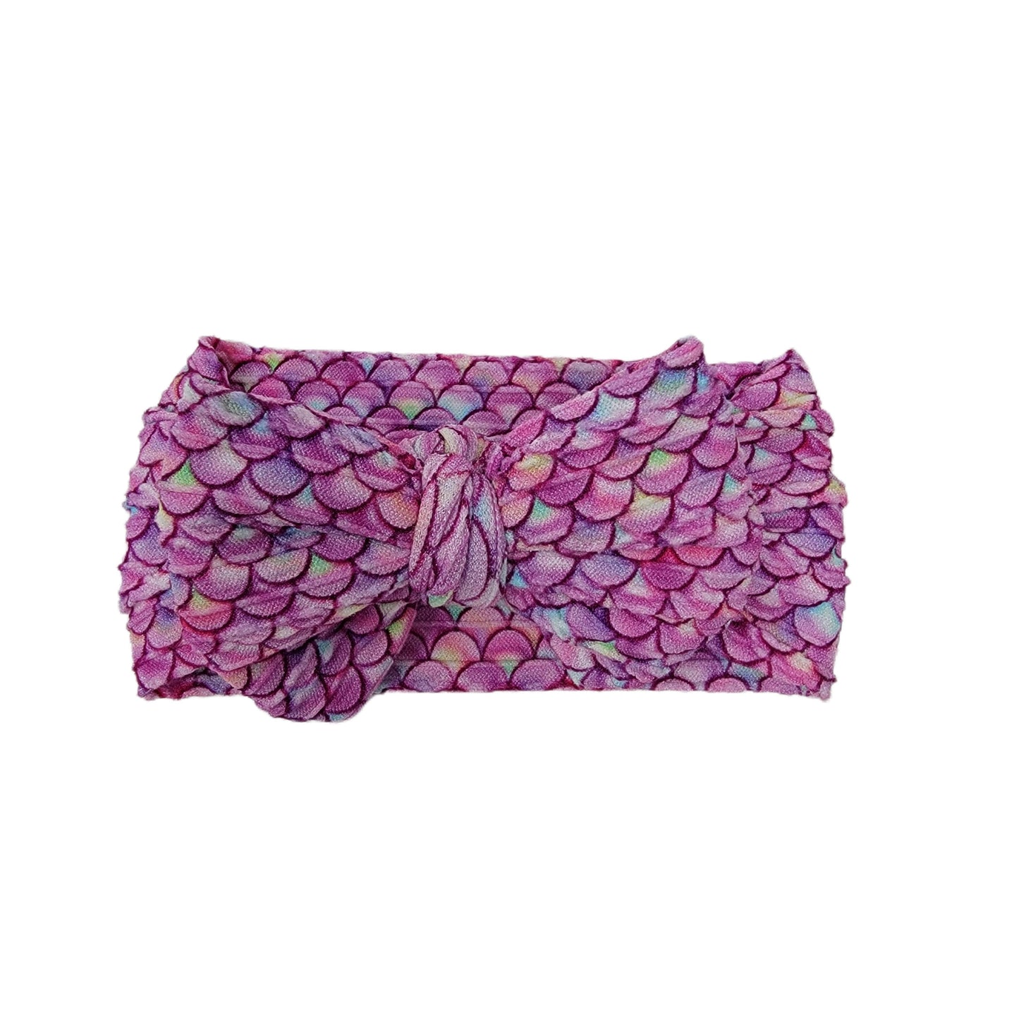 Pink Mermaid Braid Knit Fabric Headwrap 4" 
