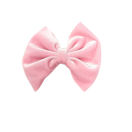 Light Pink Velvet Fabric Bow