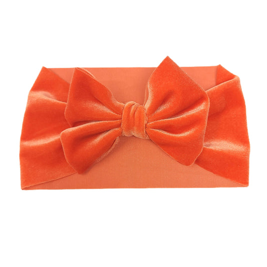 Orange Velvet Fabric Headwrap