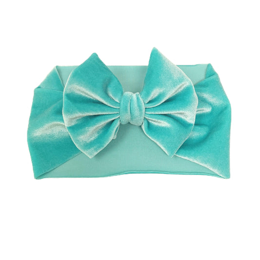 Aqua Velvet Fabric Headwrap