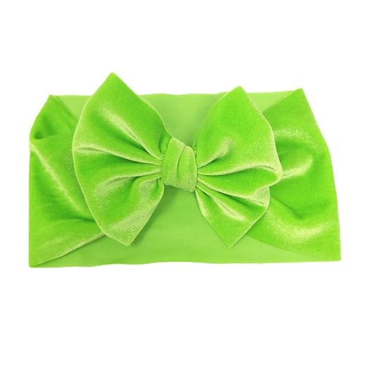 Lime Velvet Fabric Headwrap