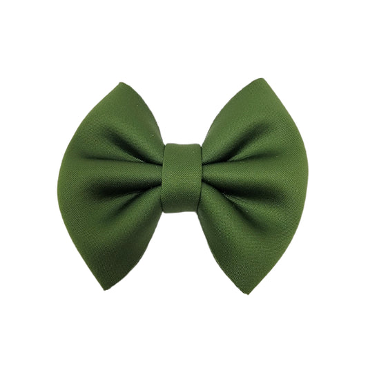 Olive Puffy Fabric Bow