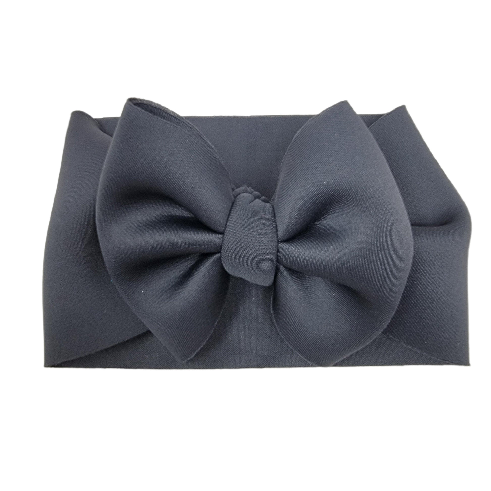 Charcoal Puffy Fabric Headwrap - Waterfall Wishes