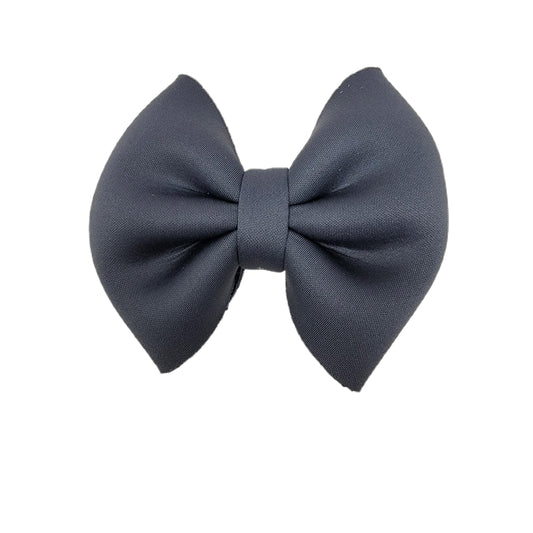 Charcoal Puffy Fabric Bow