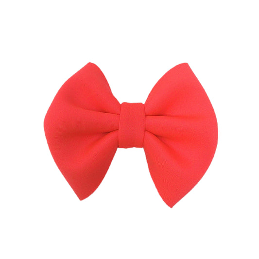 Neon Pink Puffy Fabric Bow