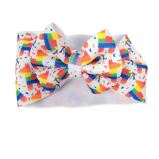 Pinata Puffy Fabric Bow Headwrap - Waterfall Wishes