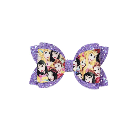 Princess Faces Dressed-up Diva Bow 4"