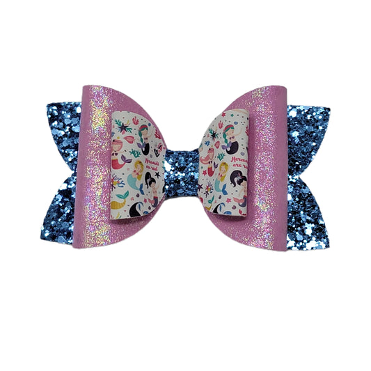 Mermaids are Real Double Diva Bow 5" 