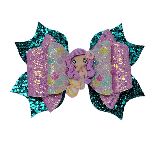 Mermaid Glitter Franchi Elegant Bow 5" 