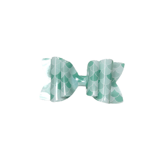Green Mermaid Scales Jelly Double Diva Bow 4"