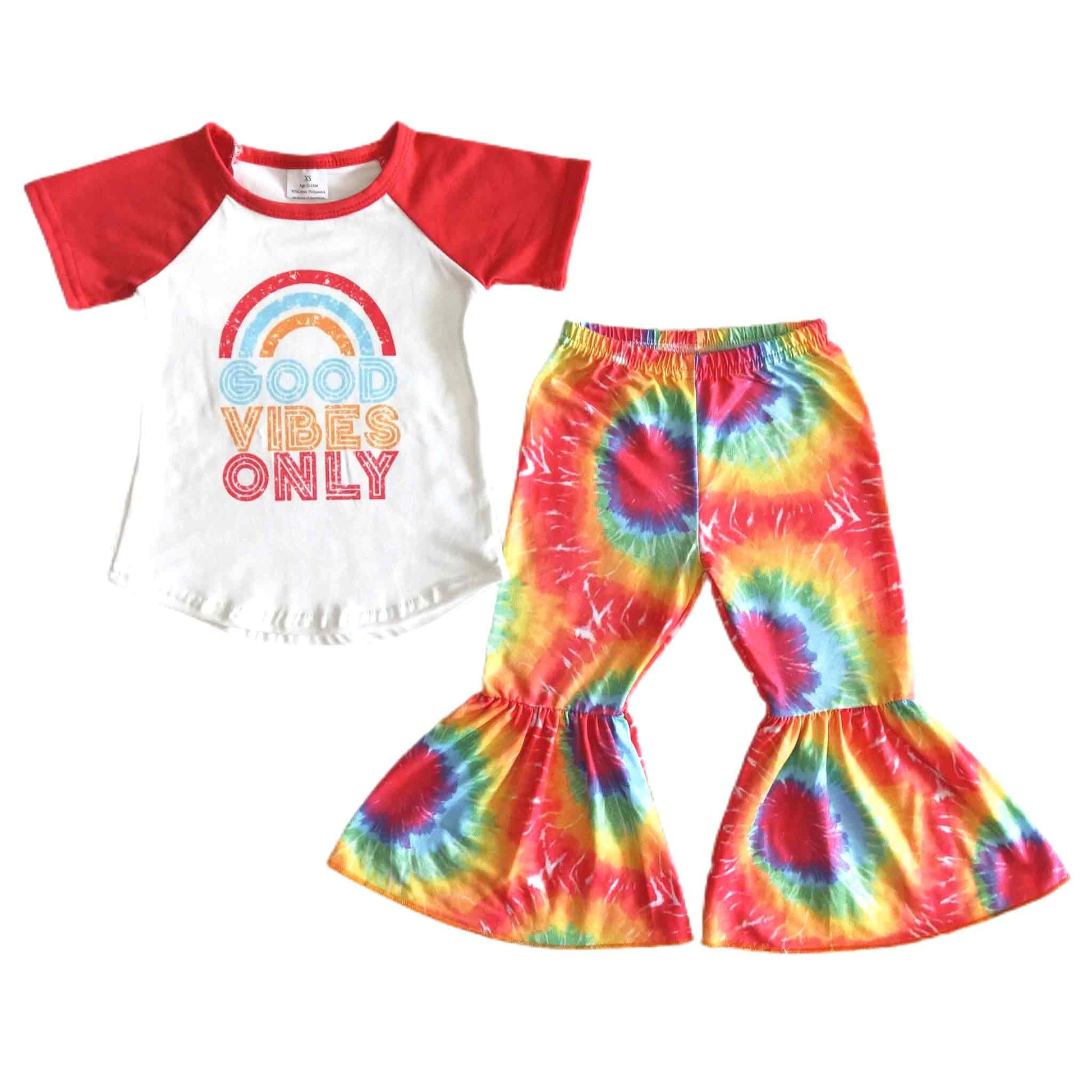 Good Vibes Only Bell-bottom Pants Set