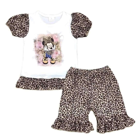 Leopard Mouse Shorts Set